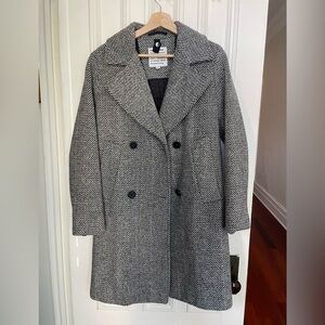 Frank & Oak Black and White Trench Coat